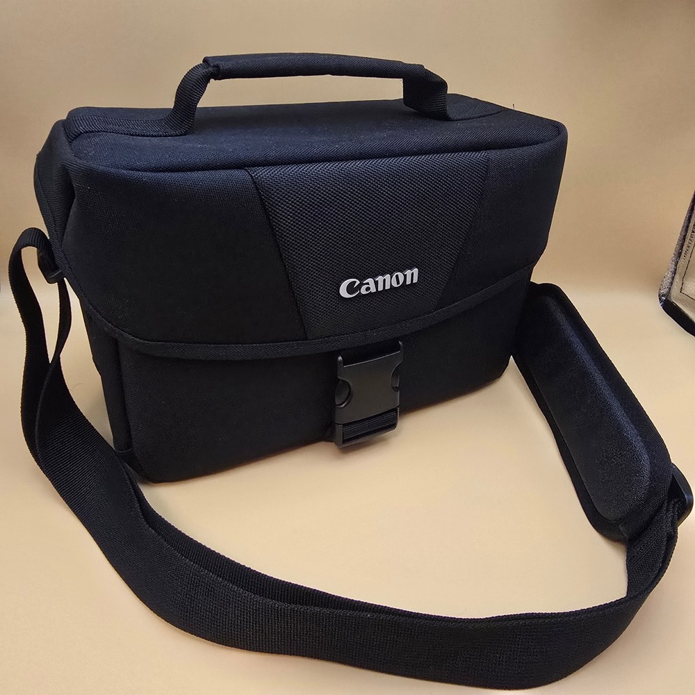 Canon Camera Shoulder Bag Black Nylon DSLR Gadget Bag with Adjustable Strap